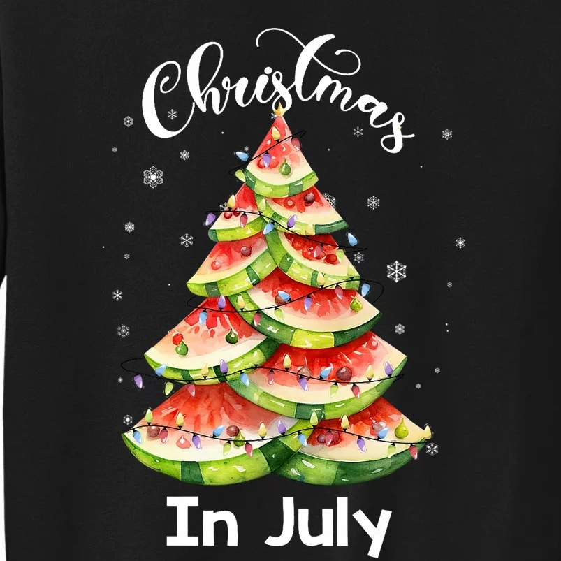 Waterlemon Christmas Tree Christmas In July Summer Vacation Tall Sweatshirt