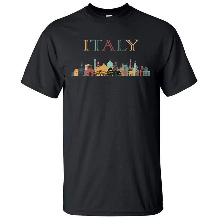 Womens Colorful Travel Around Italy Family European Vacation Tall T-Shirt