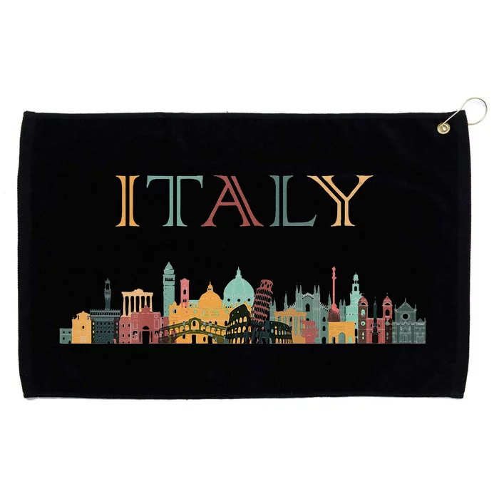 Womens Colorful Travel Around Italy Family European Vacation Grommeted Golf Towel