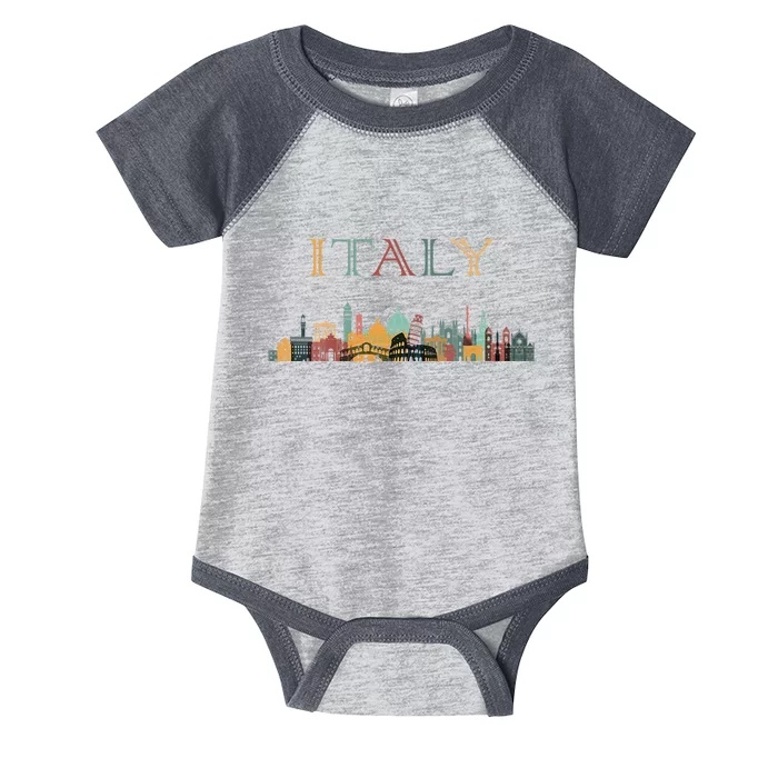 Womens Colorful Travel Around Italy Family European Vacation Infant Baby Jersey Bodysuit