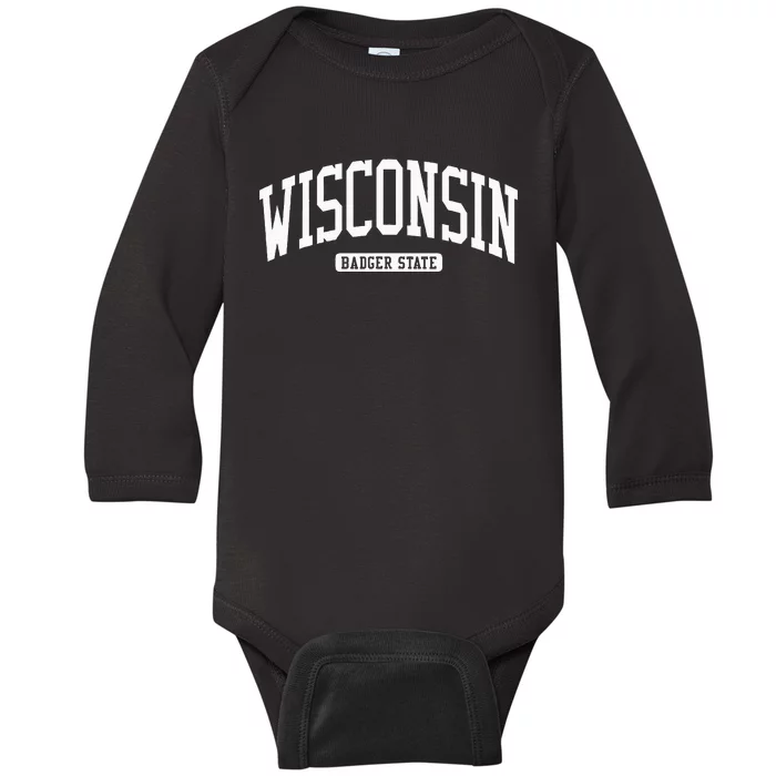 Wisconsin College University Style Baby Long Sleeve Bodysuit