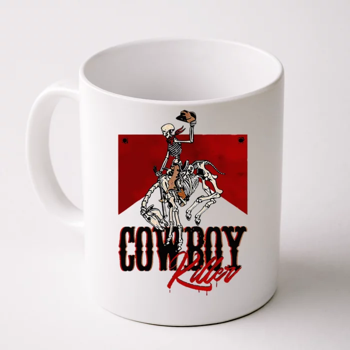 Western Cowboy Vintage Punchy Cowboy Killers Skeleton Front & Back Coffee Mug