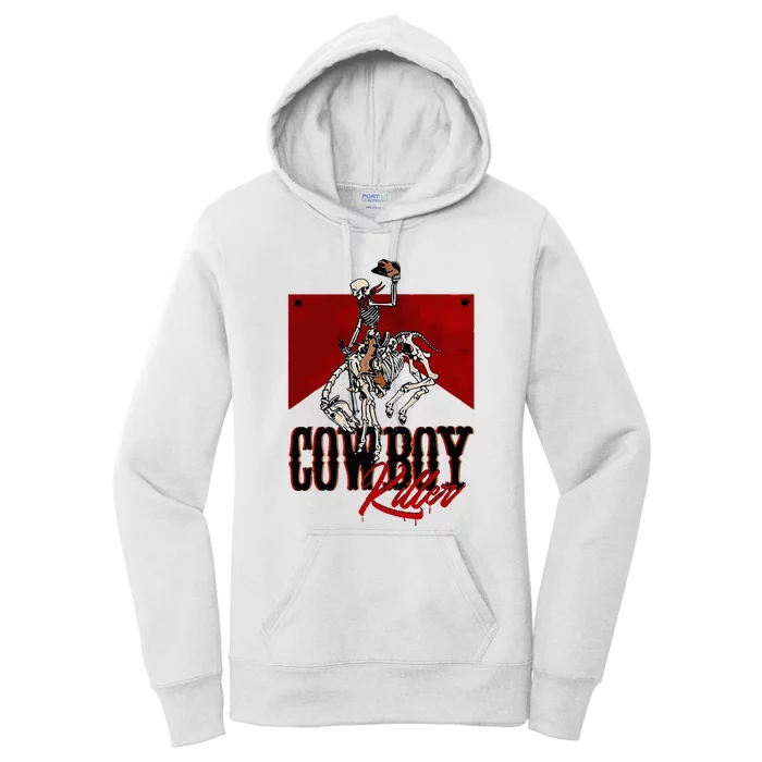 Western Cowboy Vintage Punchy Cowboy Killers Skeleton Women's Pullover Hoodie