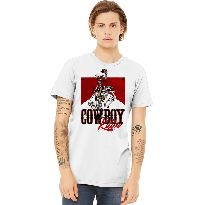 Western Cowboy Vintage Punchy Cowboy Killers Skeleton Premium T-Shirt