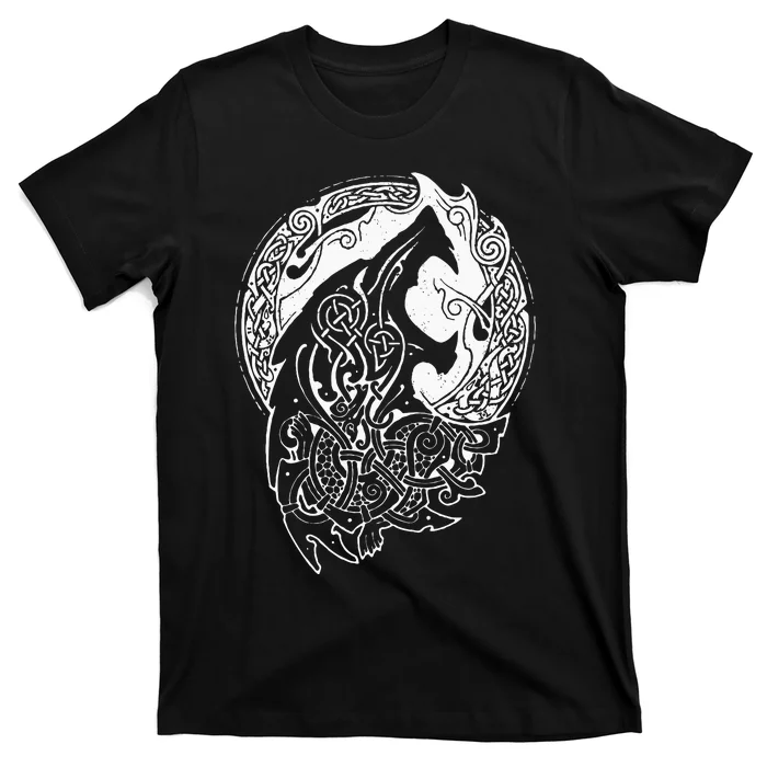 Wolf Celtic Viking Nordic Mythology Vintage T-Shirt