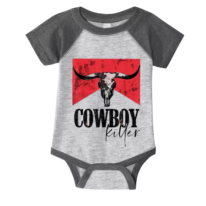 Western Cowgirl Vintage Punchy Cowboy Killers Bull Horn Infant Baby Jersey Bodysuit