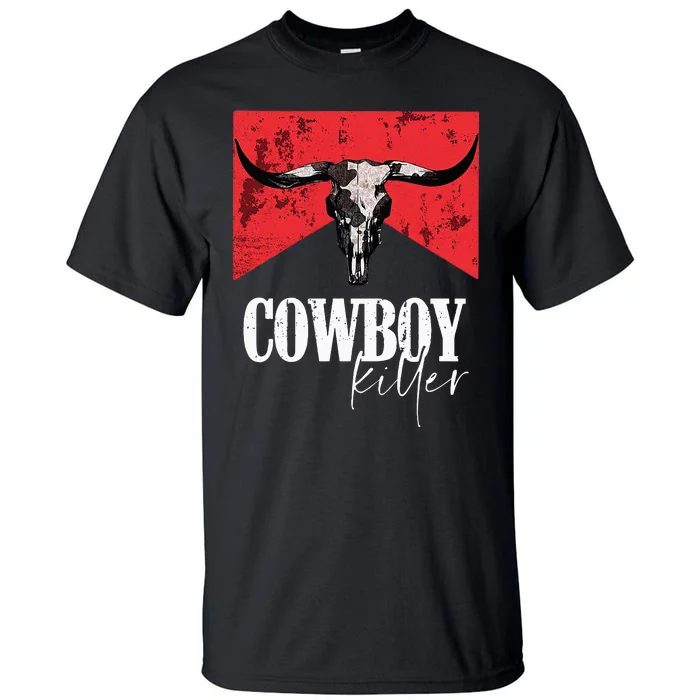 Western Cowgirl Vintage Punchy Skull Tall T-Shirt