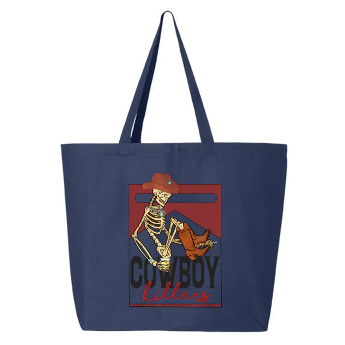 Western Cowboy Vintage Punchy Cowboy Killers Skull Skeleton 25L Jumbo Tote