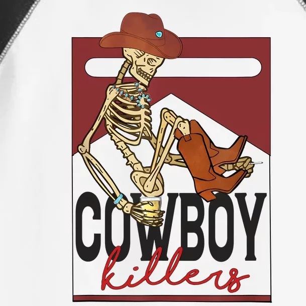 Western Cowboy Vintage Punchy Cowboy Killers Skull Skeleton Toddler Fine Jersey T-Shirt