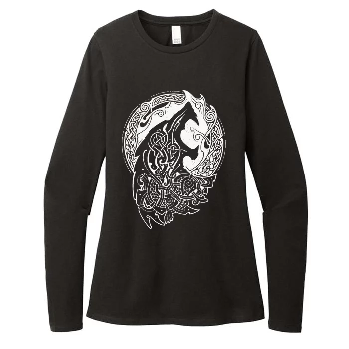 Wolf Celtic Viking Nordic Mythology Vintage Womens CVC Long Sleeve Shirt