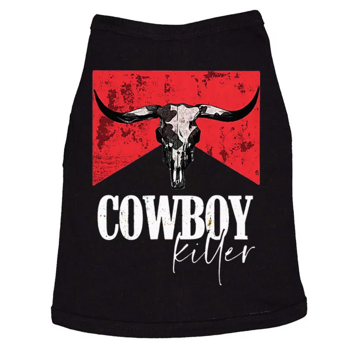 Western Cowgirl Vintage Punchy Cowboy Killers Bull Horn Doggie Tank