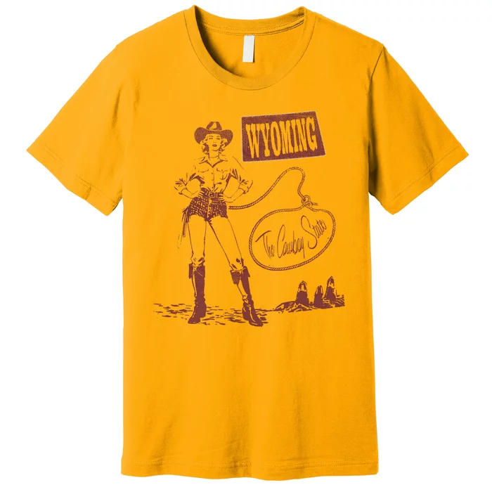 Wyoming Cowgirl Vintage Premium T-Shirt