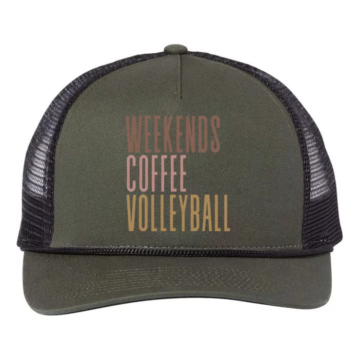 Weekend Coffee Volleyball Mom Retro Rope Trucker Hat Cap