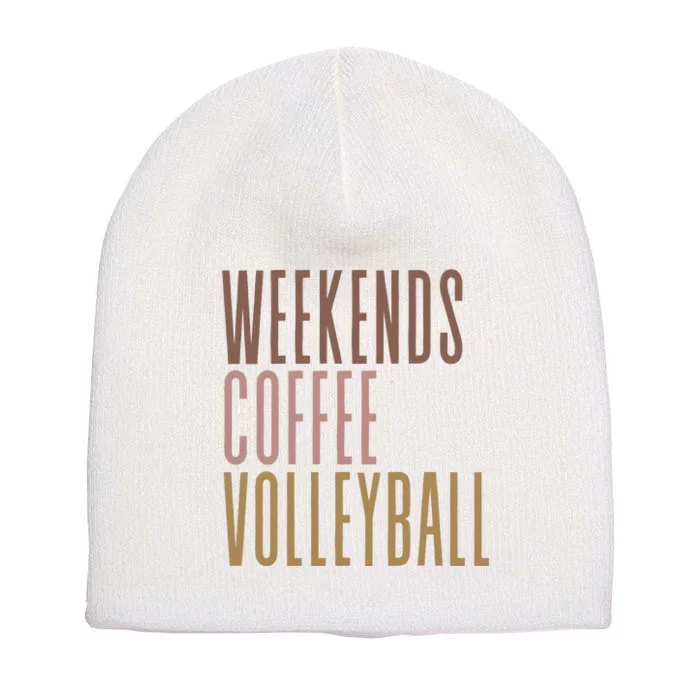 Weekend Coffee Volleyball Mom Short Acrylic Beanie