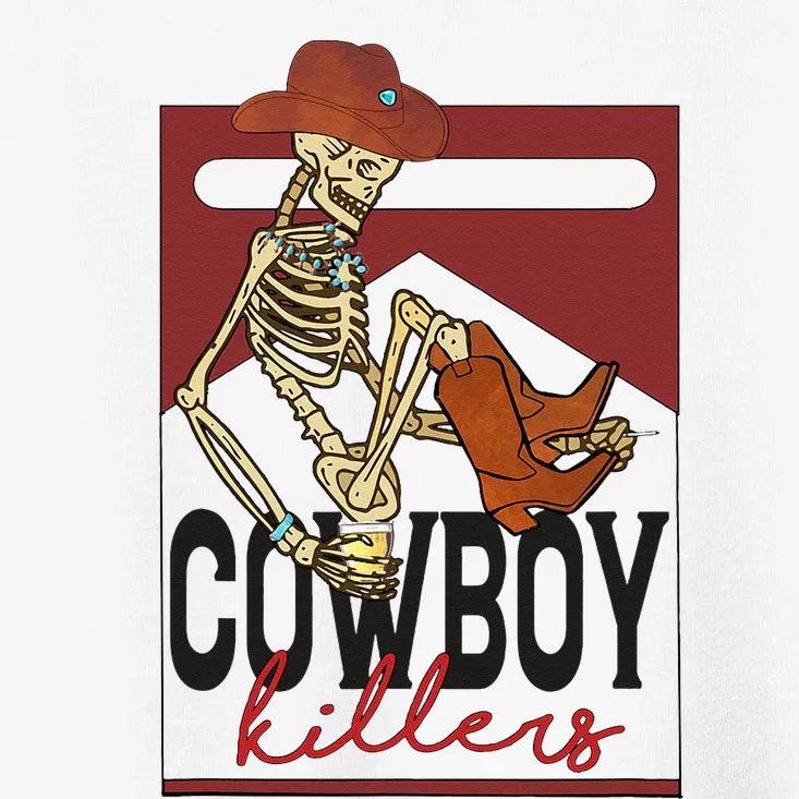 Western Cowboy Vintage Punchy Cowboy Killers Skull Skeleton Toddler T-Shirt