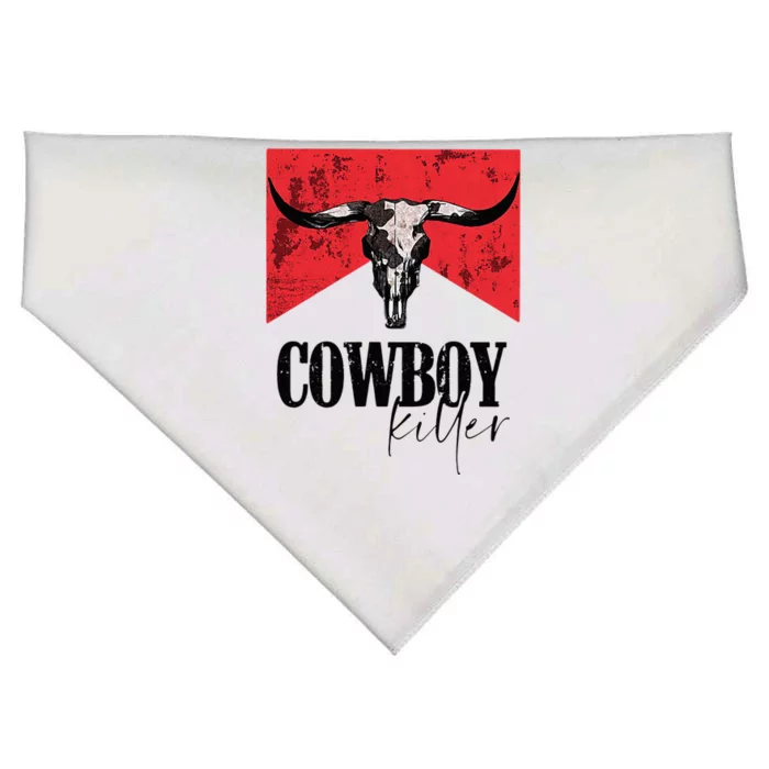 Western Cowgirl Vintage Punchy Cowboy Killers Skull USA-Made Doggie Bandana