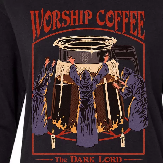 Worship Coffee Womens Cotton Relaxed Long Sleeve T-Shirt