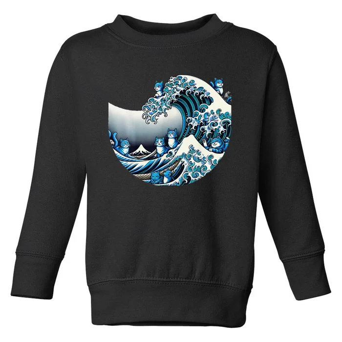 Women Cute Wave Of Blue Cats For Kamala Funny Gift Toddler Sweatshirt