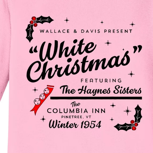 White Christmas Wallace And Davis Haynes Sister Matching Baby Long Sleeve Bodysuit