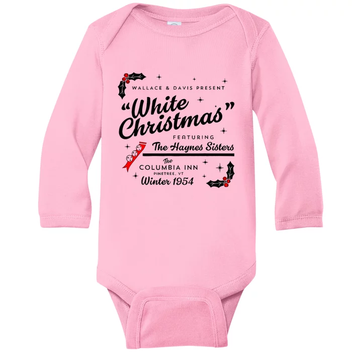 White Christmas Wallace And Davis Haynes Sister Matching Baby Long Sleeve Bodysuit