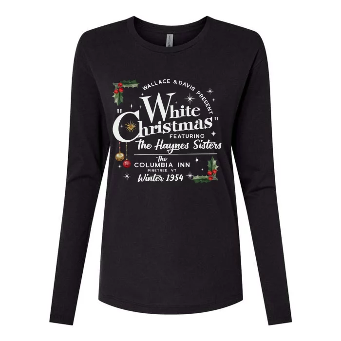 White Christmas Wallace And Davis Haynes Sister Womens Cotton Relaxed Long Sleeve T-Shirt