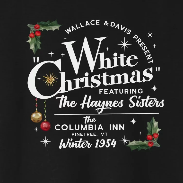 White Christmas Wallace And Davis Haynes Sister Women's Crop Top Tee