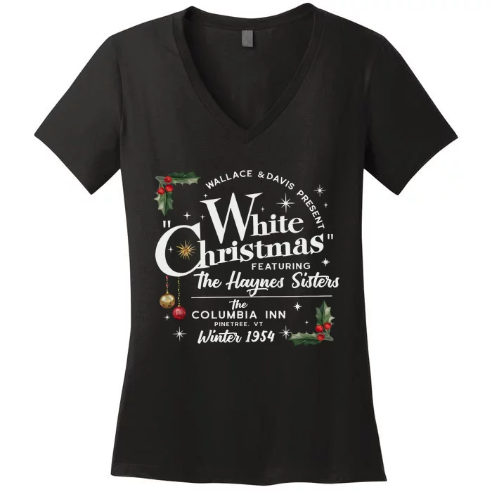 White Christmas Wallace And Davis Haynes Sister Women's V-Neck T-Shirt