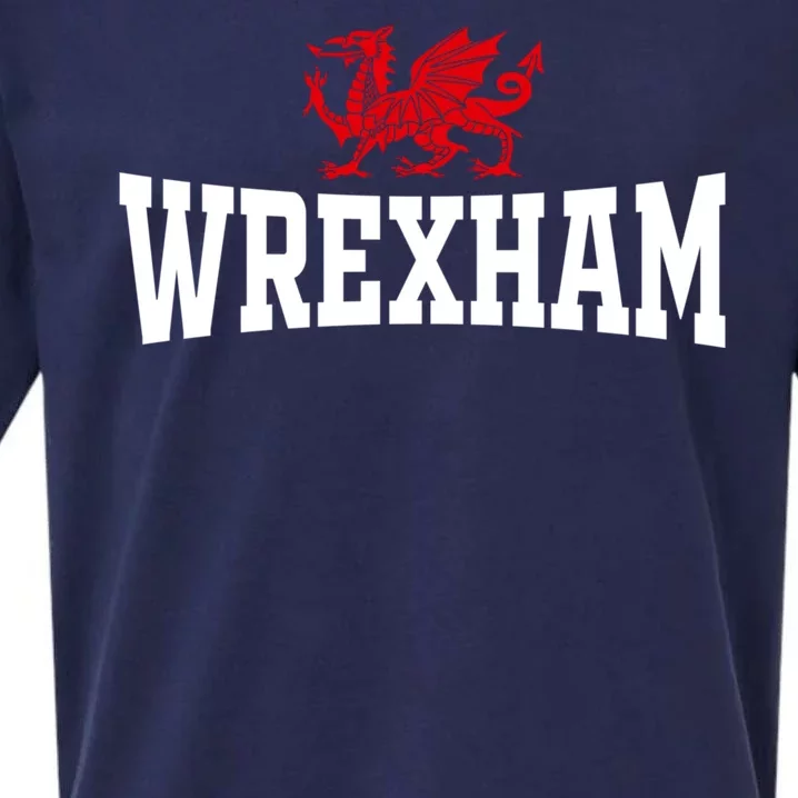 Wrexham City Wales Red Dragon Wrecsam Cymru County Of Wales Sueded Cloud Jersey T-Shirt