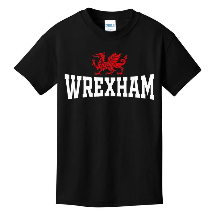 Wrexham City Wales Red Dragon Wrecsam Cymru County Of Wales Kids T-Shirt