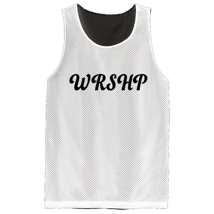 WRSHP Christian Worship Shortened Word Mesh Reversible Basketball Jersey Tank