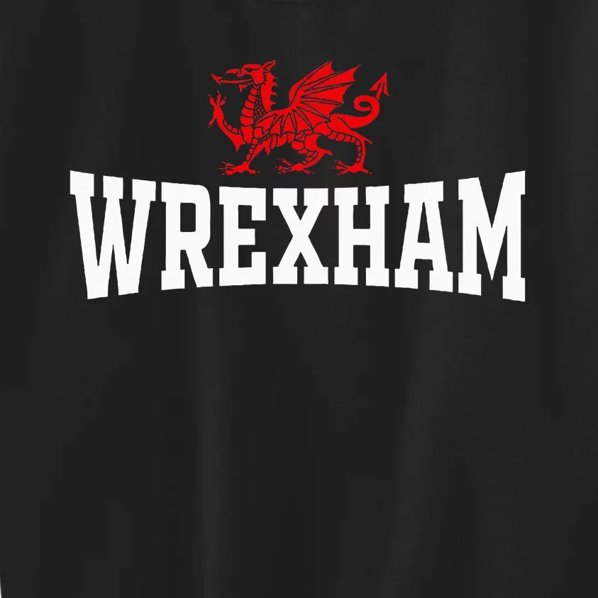 Wrexham City Wales Red Dragon Wrecsam Cymru County Of Wales Kids Sweatshirt