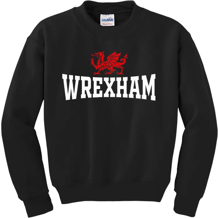 Wrexham City Wales Red Dragon Wrecsam Cymru County Of Wales Kids Sweatshirt