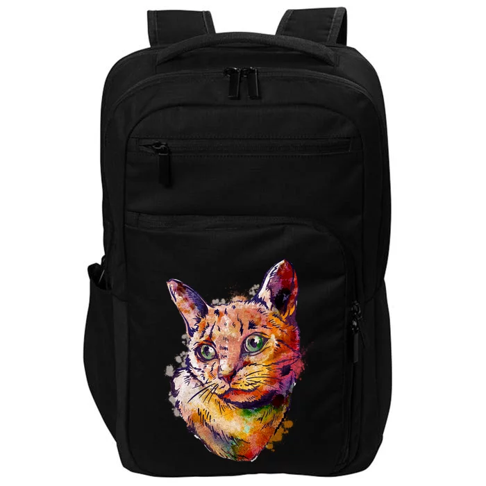 Watercolor Cat Impact Tech Backpack