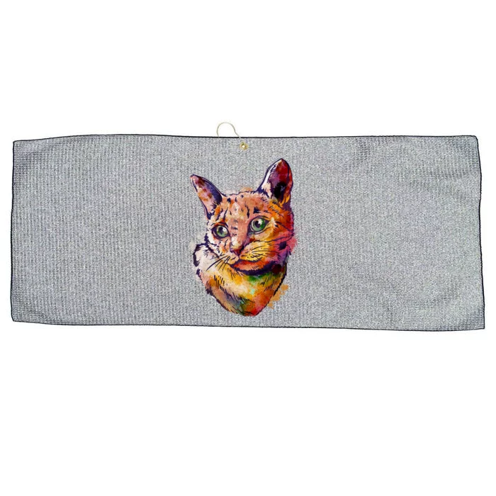 Watercolor Cat Large Microfiber Waffle Golf Towel