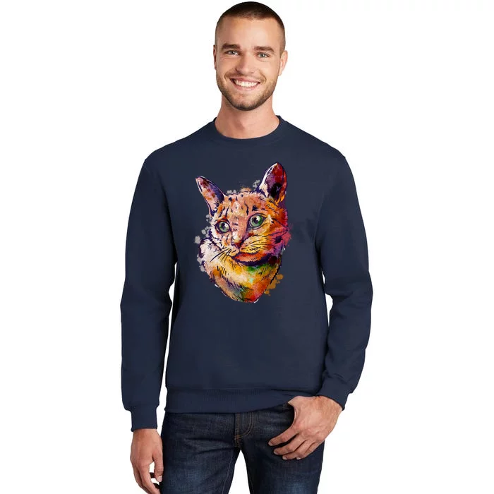 Watercolor Cat Tall Sweatshirt