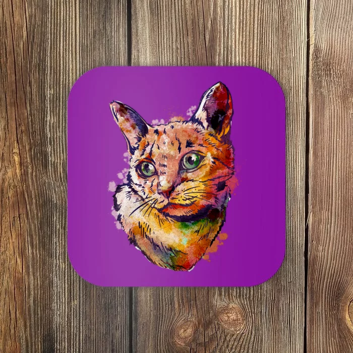 Watercolor Cat Coaster