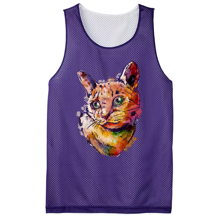 Watercolor Cat Mesh Reversible Basketball Jersey Tank