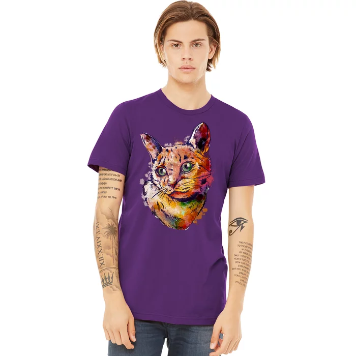 Watercolor Cat Premium T-Shirt