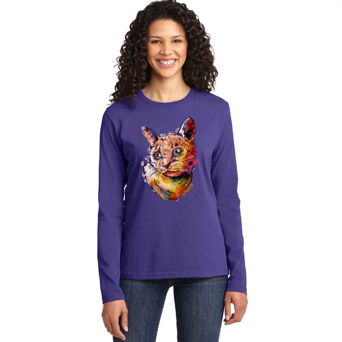 Watercolor Cat Ladies Long Sleeve Shirt