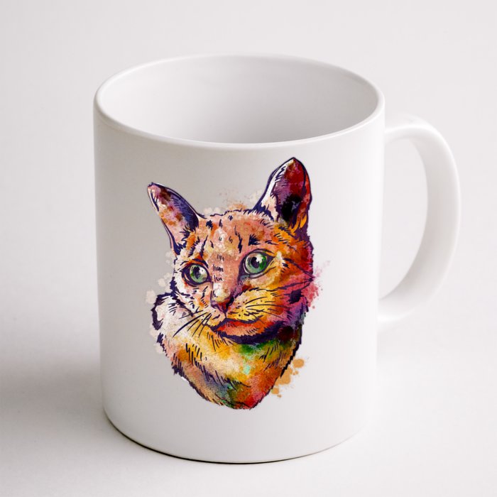 Watercolor Cat Front & Back Coffee Mug