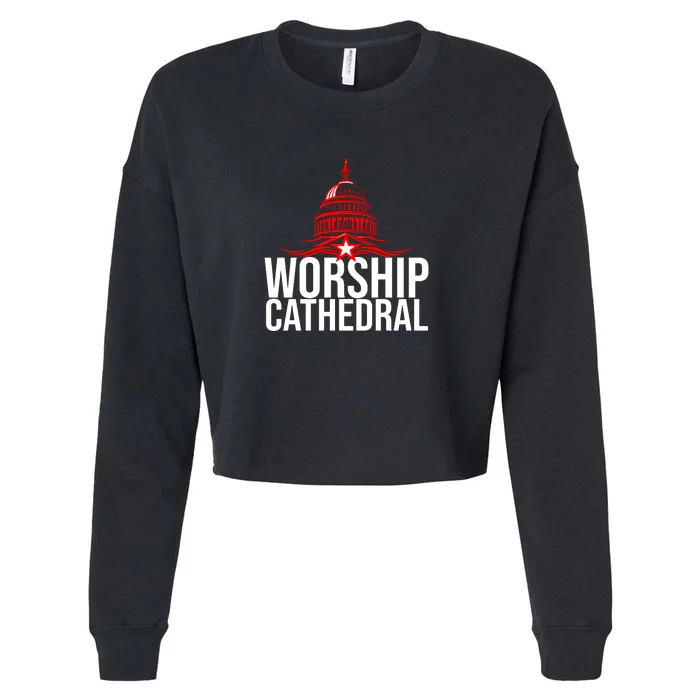 Worship Cathedral Cropped Pullover Crew