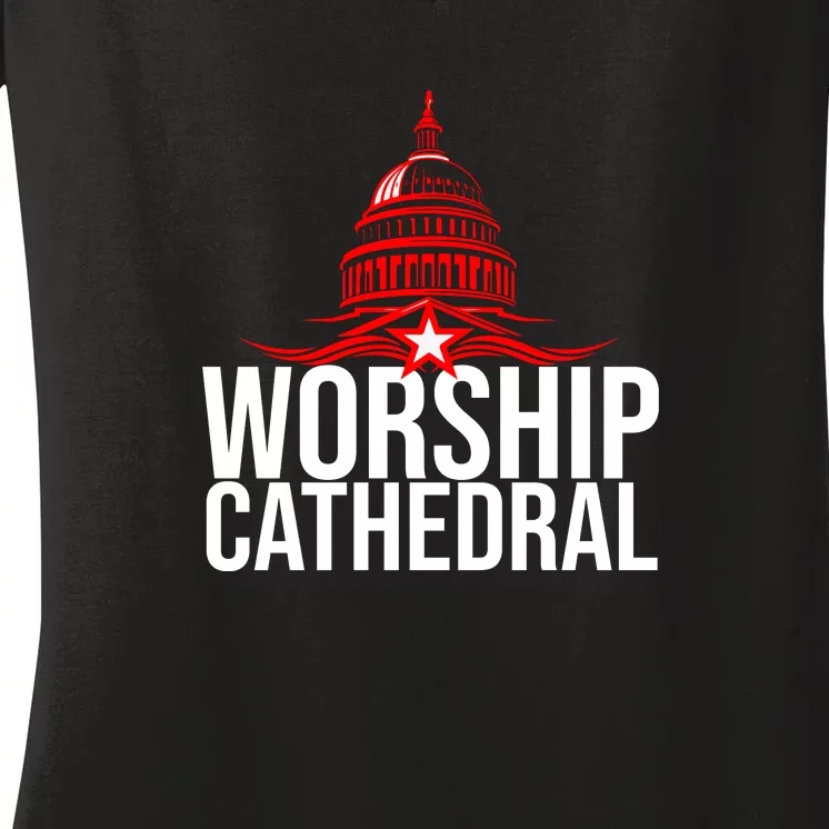 Worship Cathedral Women's V-Neck T-Shirt