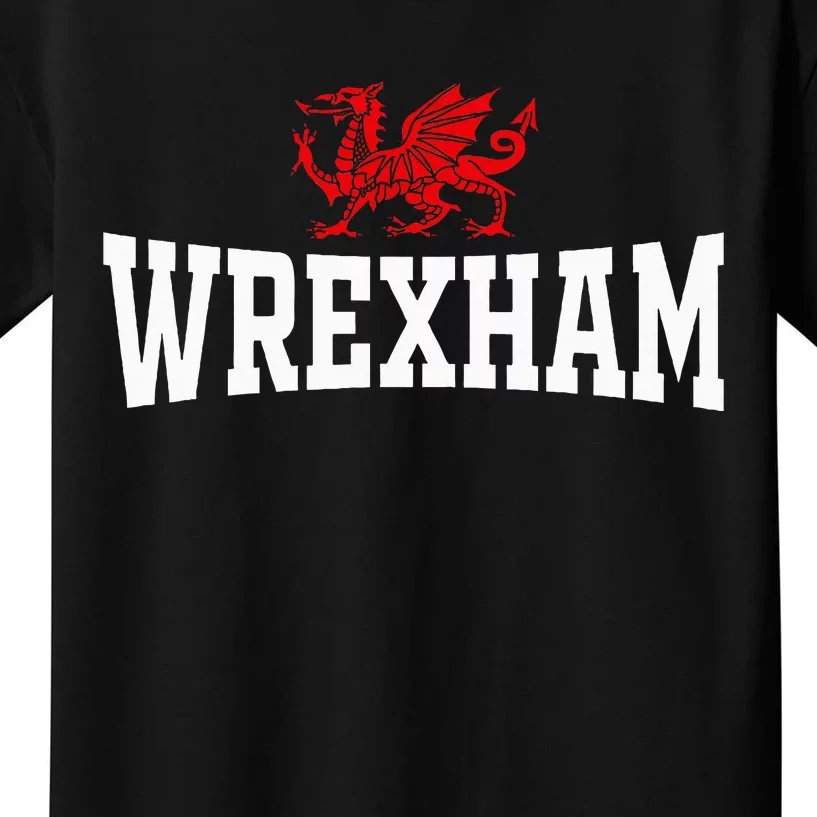 Wrexham City Wales Red Dragon Wrecsam Cymru County Of Wales Kids T-Shirt