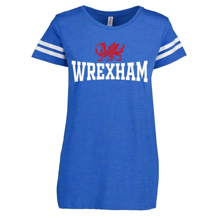 Wrexham City Wales Red Dragon Wrecsam Cymru County Of Wales Enza Ladies Jersey Football T-Shirt