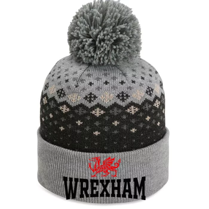 Wrexham City Wales Red Dragon Wrecsam Cymru County Of Wales The Baniff Cuffed Pom Beanie