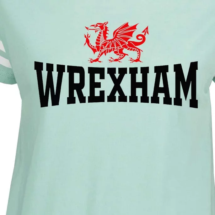 Wrexham City Wales Red Dragon Wrecsam Cymru County Of Wales Enza Ladies Jersey Football T-Shirt