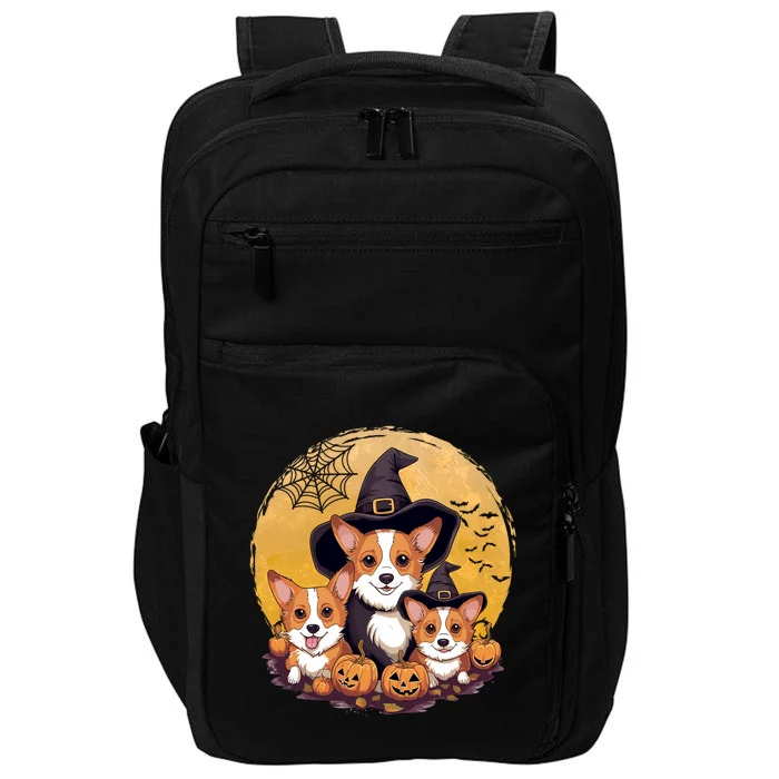 Welsh Corgi Witch HowlOWeen Pawsome Pumpkin Halloween Gift Impact Tech Backpack