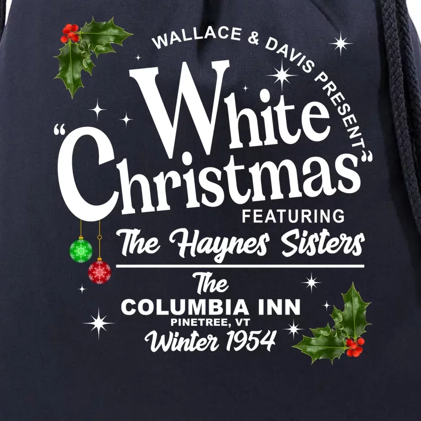 White Christmas Wallace And Davis Haynes Sister Drawstring Bag