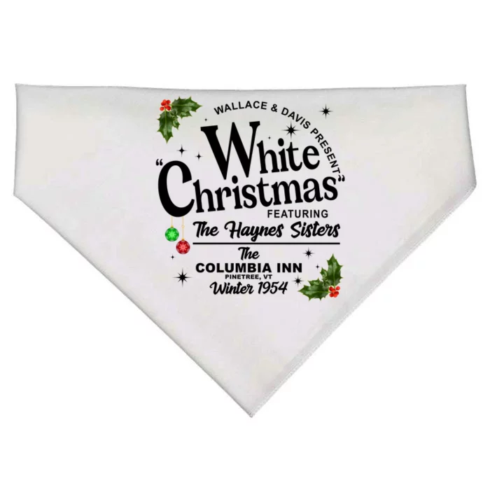 White Christmas Wallace And Davis Haynes Sister USA-Made Doggie Bandana