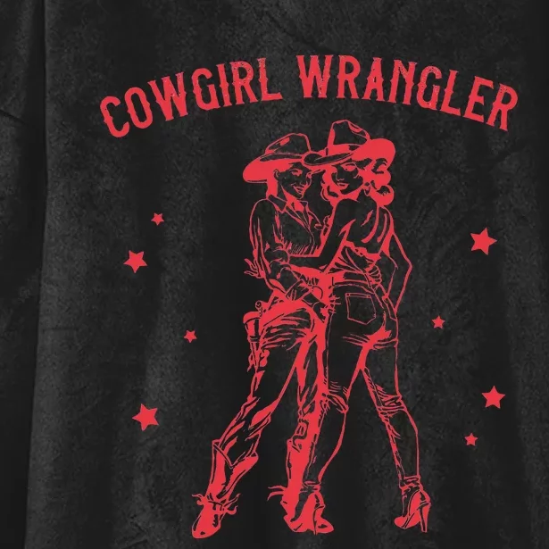 Western Cowgirl Wrangler Lesbian Queer Hooded Wearable Blanket